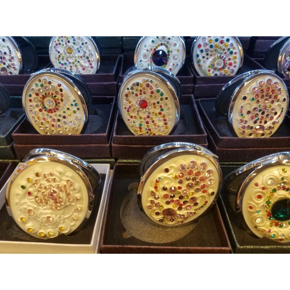 Toptan Taşlı Cep Aynası