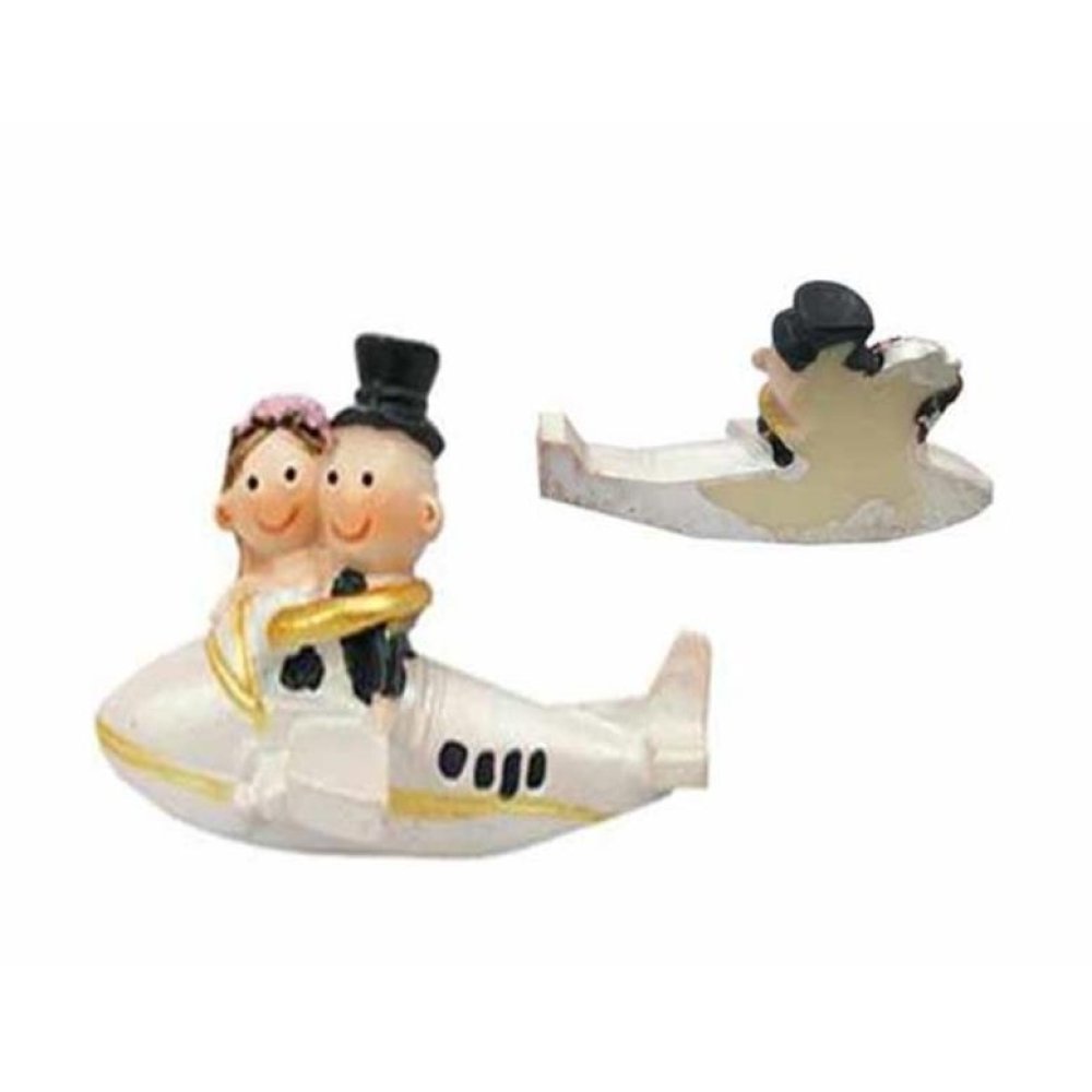 Toptan Uçaklı Alyanslı Gelin Damat Nikah Şekeri Bibloları