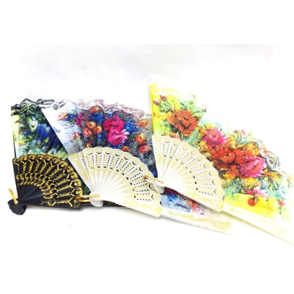 Toptan Ucuz Dantelli Siyah Yelpaze