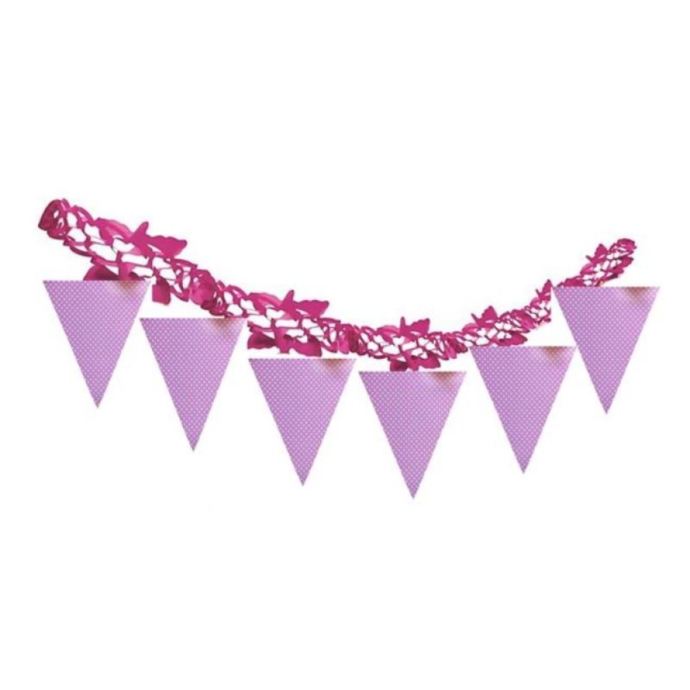 Toptan Uzayan Pembe Mavi Puantiyei Flama Bayrak Süsler