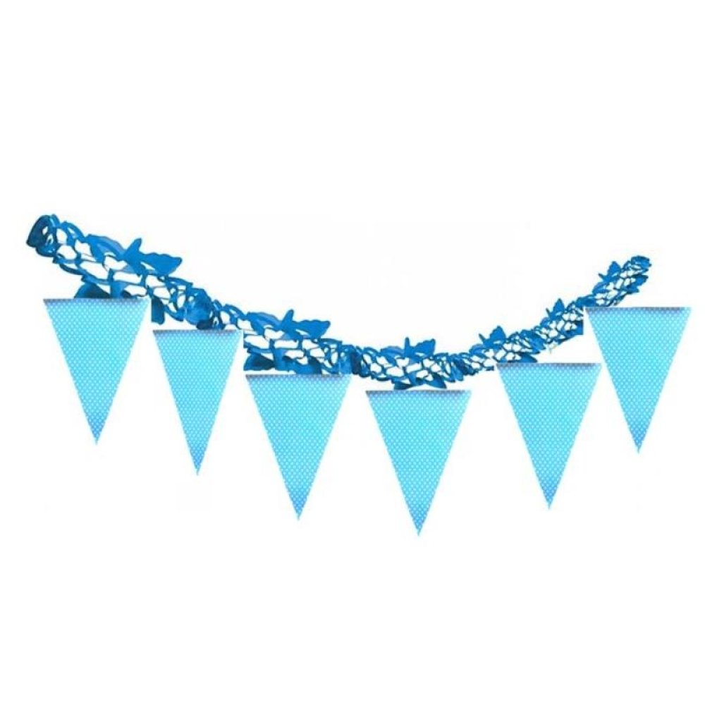 Toptan Uzayan Pembe Mavi Puantiyei Flama Bayrak Süsler