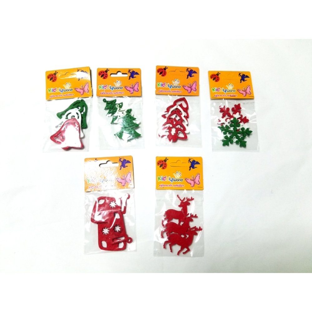 Toptan Yılbaşı Keçe Süsleri 3 adet