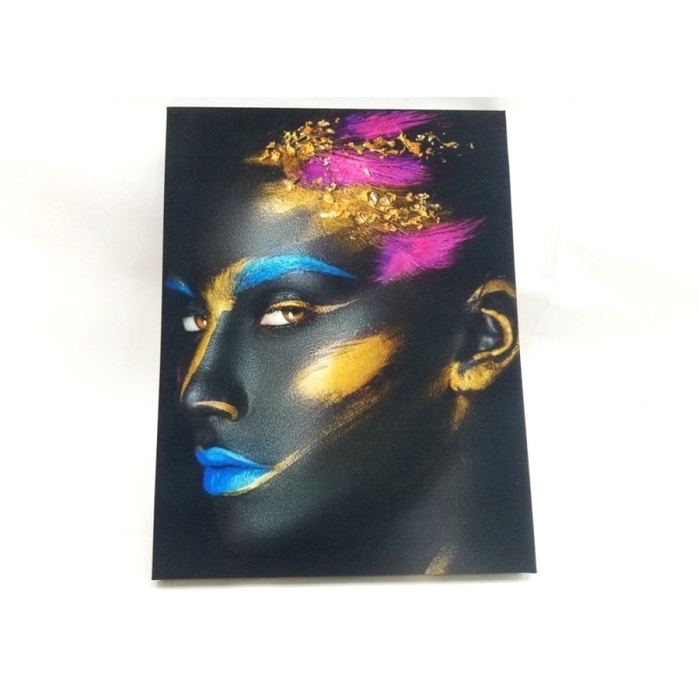 Toptan Zenci Kadın Kanvas Tablo Işıklı 30x40 cm