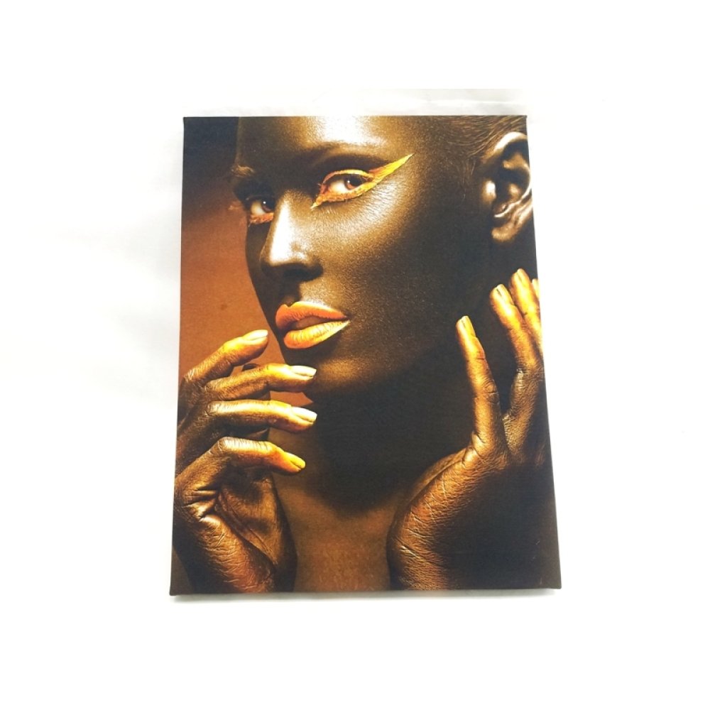 Toptan Zenci Kadın Kanvas Tablo Işıklı 30x40 cm