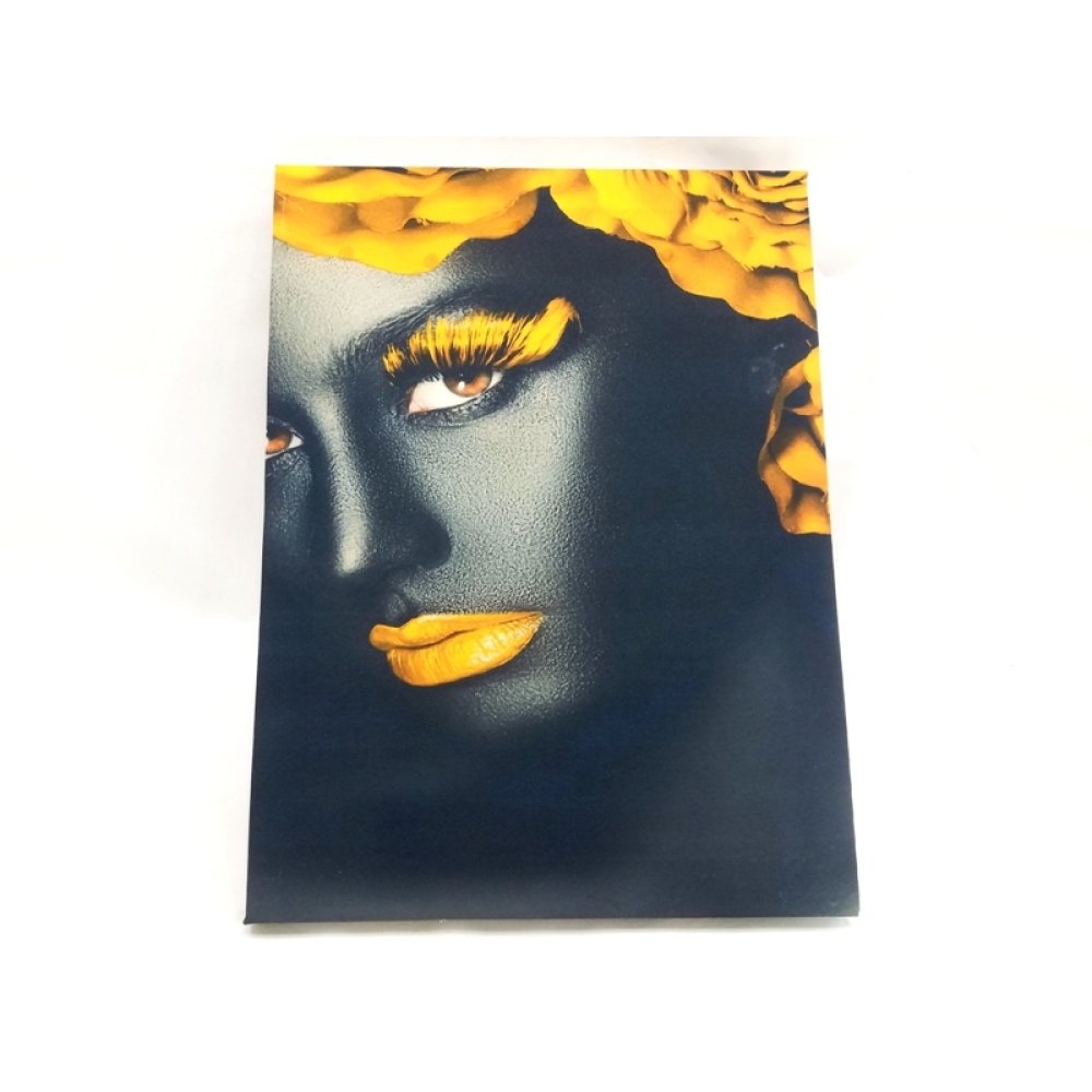 Toptan Zenci Kadın Kanvas Tablo Işıklı 30x40 cm