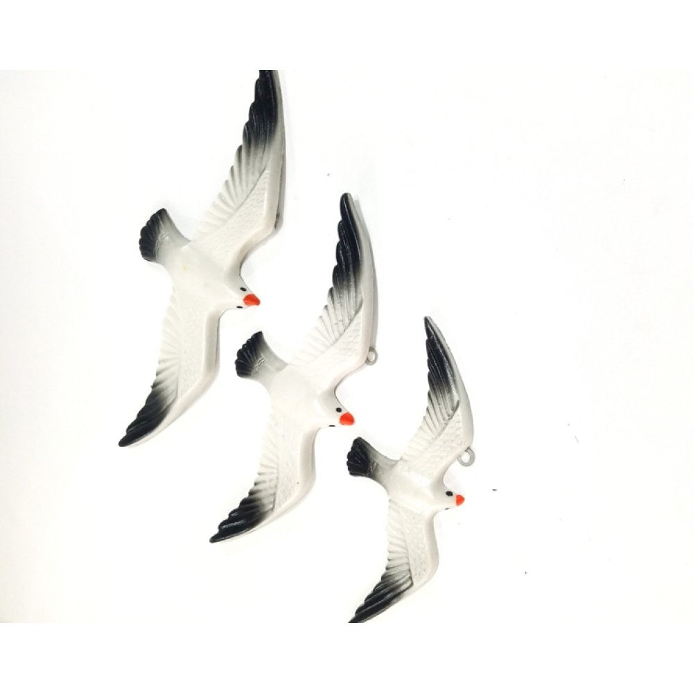 Üçlü Kuş Duvar Süsü Dekoratif Üçlü Martı