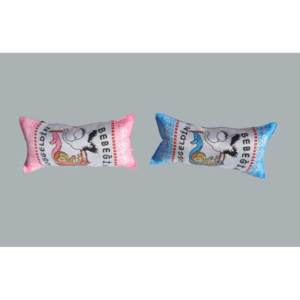 YASTIK HOŞGELDİN BEBEĞİM BASKILI MAVİ P10