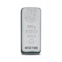 Uluslararası Geçerli Faturalı 250 gr 999,9 Külçe Gümüş