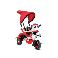 127 Little Panda Ebeveyn Kontrollü Tenteli Müzikli Tricycle Üç Teker Bisiklet -Kırmızı/Beyaz