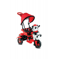 127 Little Panda Ebeveyn Kontrollü Tenteli Müzikli Tricycle Üç Teker Bisiklet -kırmızı/siyah