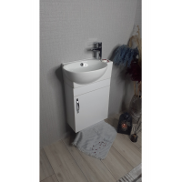 Turkuaz Banyo Ve Tuvalet Mini Köşe Lavabo 28*45 Cm (banyo Dolabı Dahil)