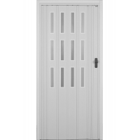 Beyaz Camlı Akordiyon Kapı 87x200 cm 3 Sıra