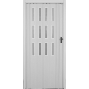 Beyaz Camlı Akordiyon Kapı 87x200 cm 3 Sıra