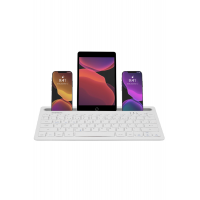 Kb-bt82 Beyaz Bluetooth Ultra Ince+şarjlı Mac/win/android/ıos Uyumlu Tablet Standlı Kablosuz Klavye