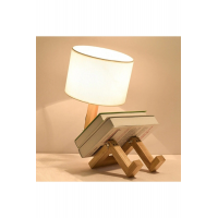 Ahşap Adam Masa Lambası Iskandinav Model Abajur Kitaplıklı Gece Lambası