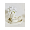 Beyaz Vazo Oval Tepsi / Kutuda Mum Ve Tealight Mumluk Dekorasyon Seti.