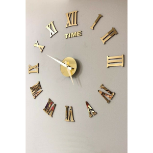 Time Collection 3d Roma Rakamlı Duvar Saati (ALTIN)