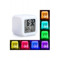 7 Renk Xxl Alarmlı Dijital Küp Çocuk Odası Işıklı Saat 8x8x8 Cm Türkçe Kullanım Kılavuzlu Hafıza Pil