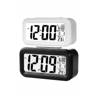 Dijital Alarmlı Masa Saati Led Ekran Pilli Çalar Saat Beyaz