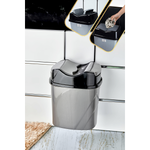 Mutfak Çöp Kovası Siyah - Askılı Çöp Kovası 5,5 L Vg-756-siyah