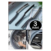 3 Adet Çok Amaçlı Ince Temizlik Fırçası - Derz Arası Banyo Mutfak Lavabo Detay Temizleme Fırçası