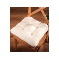 Gold Pofidik Krem Sandalye Minderi Özel Dikişli Bağcıklı 40x40cm