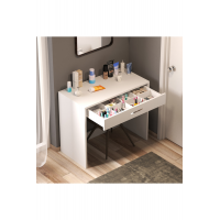 Arya Novella Mode Çekmeceli Beyaz Makyaj Masası/dresuar/çalışma Masası Make Up Desk