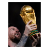 30 Cm Boy Dünya Kupası Gold Kaplama Gerçek Boyut Messi Qatar Futbol (PRENİUM ÜRÜN)