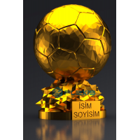 İSMİNİZE ÖZEL FIFA BALLON D'OR MAKETİ GOLD KAPLAMA 15 CM HEDİYELİK