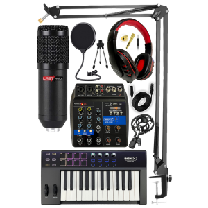 Stüdyo Ekipmanları Midi Live Paket-1 ses Kartlı mikser midi Klavye Bm800 Mikrofon Kulaklık