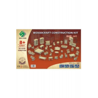 Woodcraft 184 Parça Minyatür Boyanabilir Ev Eşyaları Maketi
