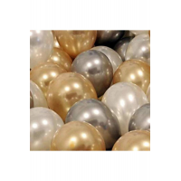 30 Adet Metalik Sedefli Gold-gümüş Gri-beyaz Balon