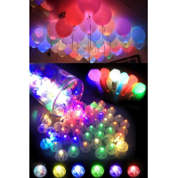 10 Karışık Işıklı Balon+10 Led Balon Işığı (Dilek Feneri Değ...