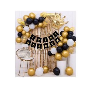Mini Party Store Kral Taçlı Balon Zinciri Doğum Günü Seti Iyi Ki Doğdun Doğum Günü