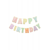 Pastel Renkli Happy Birthday Banner