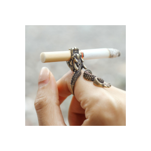 Yaratıcı Altın ejderha yüzük sigara Hazneli Sıradışı Tasarım