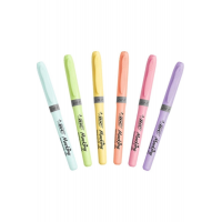 Kalem Tipi Fosforlu Kalem Pastel Renk 6'lı