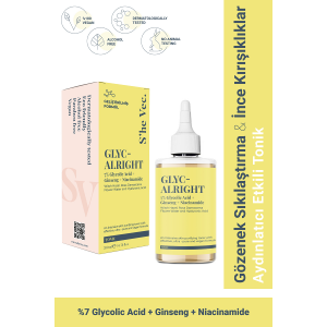 Glyc Alrıght | Gözenek Sıkılaştırıcı Aydınlatıcı Etkili Glikolik Asit, Ginseng Niacinamide Tonik