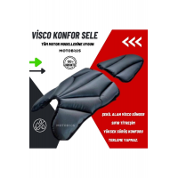 Motosiklet hava destekli kalın deri konfor sele minderi ( visco süngerli premium model )