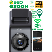 360+ G300h Wifi + Gps 1296p 160° Geniş Açı Gece Görüş Akıllı Araç içi Kamera Uyumlu