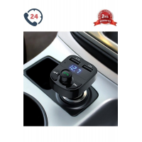 Car X8 Araç Fm Transmitter 5.0 Bluetooth Araç Kiti Usb Mp3 Sd Kart Çakmaklık Girişli 2022 Model