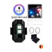 6 Adet Şarjlı Mini Led Işık/motor Çakar Led/drone Işığı/anti Çarpışma Uyarı Işığı