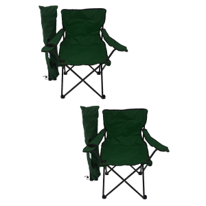 2'li Katlanır Sandalye Taşıma Çantalı  Kamp Piknik Sandalyesi Yeşil