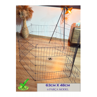 - Köpek Çit Oyun Eğitim Alanı 60cm X 48 Cm - 6 Parça Panel Ç...