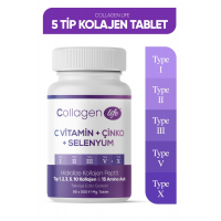 5 Tip Kolajen Tip 1, Tip 2, Tip 3, Tip 5 ,tip 10, ( Selenyum , C Vitamini Ve Çinko ) 90 Tablet