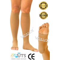 Diz Altı Çorabı Burnu Açık (ten Rengi) Orta Basınç Ccl2(çift Bacak)