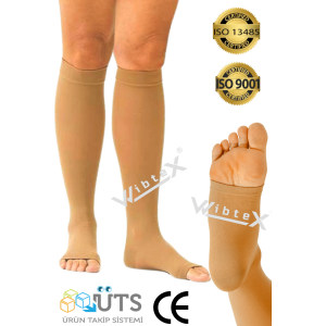 Diz Altı Çorabı Burnu Açık (ten Rengi) Orta Basınç Ccl2(çift Bacak)