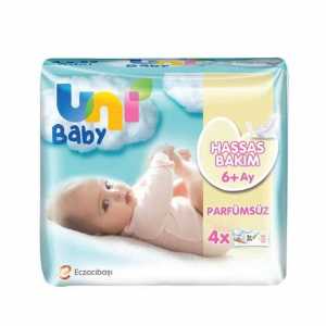 Uni Baby Yenidoğan Hassas Dokunuş 52 Yaprak 4'lü Paket Islak Mendil