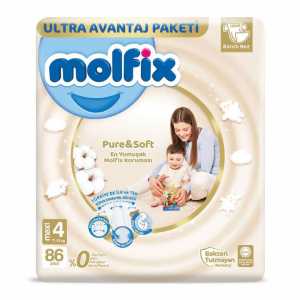 Molfix Pure&Soft Bebek Bezi No:4 Maxi 86 Adet