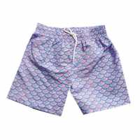 Digital Printed Kids Beach Shorts Purple Blue